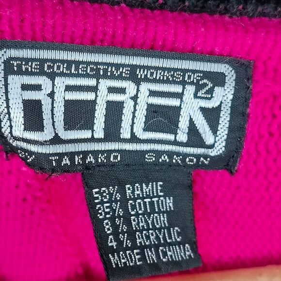 Vintage Berek Beaded Hem Hot Pink Sweater - Picture 11 of 11